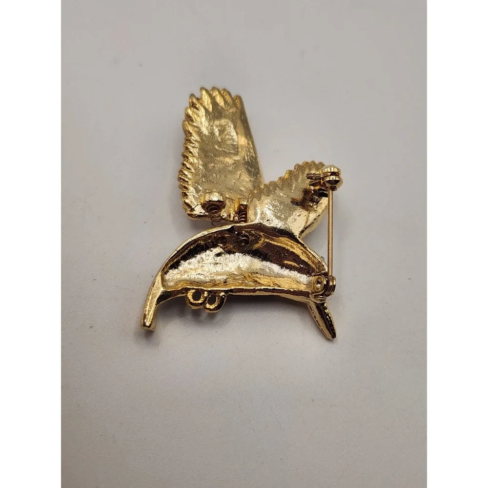Gold Tone Purple Enamel Rhinestone Hummingbird Trembler Brooch Pin‎ Bird
